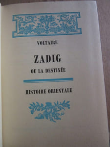 voltaire Zadig ou la destinée histoire orientale Editions de saint clair