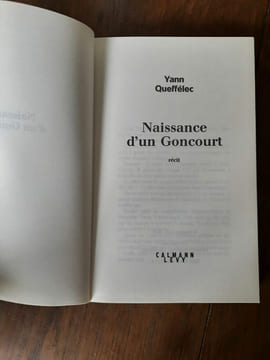 Naissance d'un Goncourt. YANN QUEFFELEC