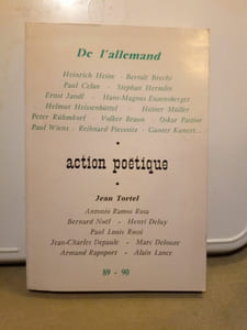 De l'allemand Action Poétique n 89 90 1982