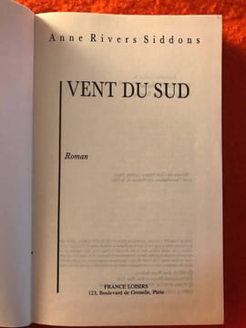 siddons Vent du sud France loisirs. Anne Rivers