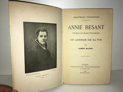 Aimée Blech ANNIE BESANT présidente Société théosophique ABREGE DE SA VIE