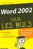 Word 2002 Poche Pour les Nuls. GOOKIN Dan