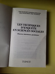 Les techiniques d'enquête en sciences sociales
