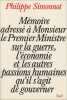 Mémoire adressé à Monsieur le Premier ministre sur la guerre l'économie et les autres passions. Simonnot Philippe