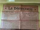 Journal La Démocratie N°1081 - 31 Juillet 1913. 
