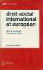 Droit social international et européen. LYON-CAEN GERARD & ANTOINE
