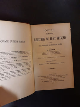 Cours élémentaire d'Histoire du Droit Français a l'usage des étudiants de preimière année. A. Esmein