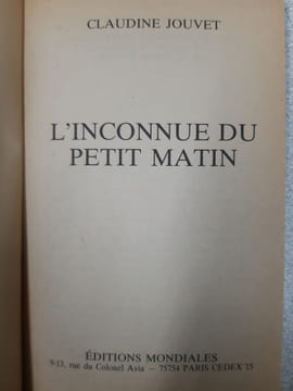 L'Inconnue du petit matin. Claudine Jouvet