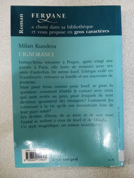 L'IGNORANCE. Kundera Milan