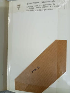 Lettre aux dirigeants de l'union soviétique et autres textes. Alexandre SOLJENITSYNE