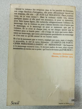 Lettre aux dirigeants de l'union soviétique et autres textes. Alexandre SOLJENITSYNE