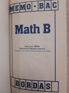 Math b (Memo Bac). Memo Bac Bordas