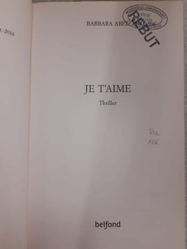 Je t'aime. Abel Barbara