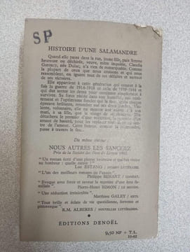 Histoire d'une salamandre. CATHERINE PAYSAN