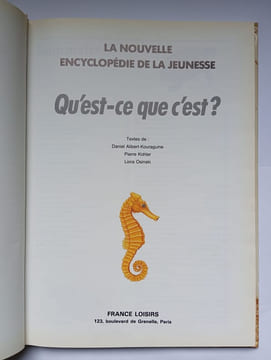 La nouvelle encyclopédie de la jeunesse - Qu'est-ce que c'est. Daniel Alibert Kouraguine s?ur Wendy Beckett
