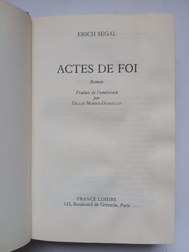 Actes de foi. Erich Segal