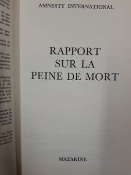 Rapport sur la peine de mort. Amnesty International
