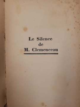 Le silence de M. clemenceau. Jean Martet
