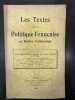 Les textes de la Politique Française en Matière Ecclésiastique. 