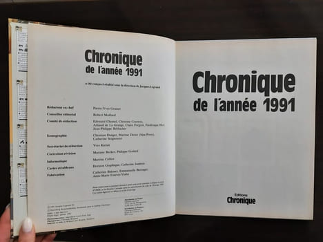 Chronique de l'année 1991. Legrand Jacques