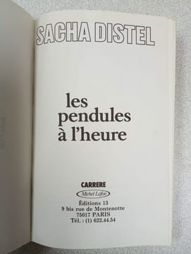 Les pendules à l'heure. Distel Sacha