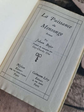 La puissance du mensonge. Johan Bojer