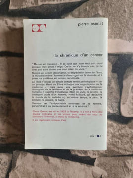 La chronique d'un cancer. Pierre Osenat