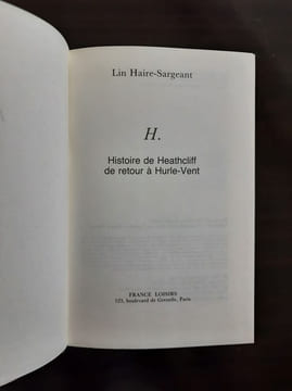 Histoire de heathclif de retour à Hurle-Vent. Lin Haire-sargeant