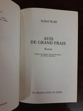 Avis de grand frais / 2002 / Wolff Isabel. Wolff Isabel