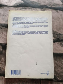 Droit constitutionnel et institutions politiques. Jacqué Jean-Paul