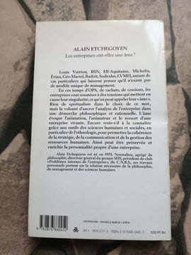 Les entreprises ont-elles une âme. Etchegoyen Alain