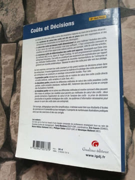 Coûts et décisions. Mendoza Carla Collectif