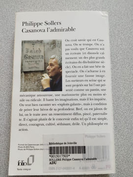 Casanova l'admirable. Philippe Sollers