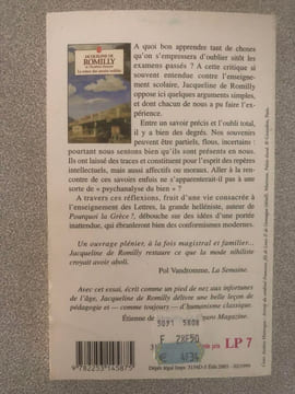 Le trésor des savoirs oubliés. Romilly Jacqueline de