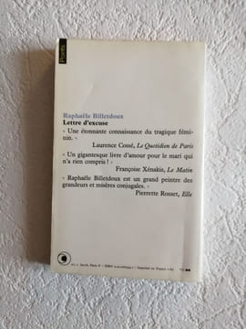 Lettre d'excuse. Billetdoux Rafaële