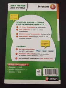Mes Fiches ABC du BAC Sciences 1re ES.L