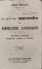 Ce qu'il apprendre en analyse logique. Henri Guillot