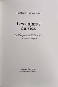 Les Enfants du vide - De l'impasse individualiste au réveil citoyen