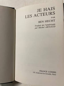 Je hais les acteurs