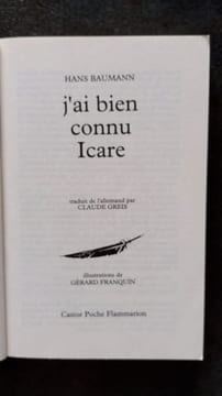 J'ai bien connu icare. Baumann Hans