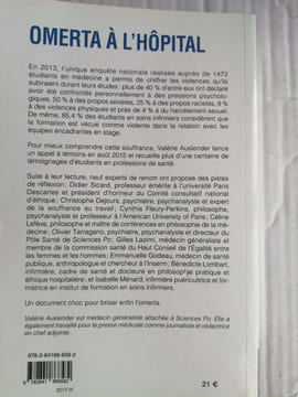 Omerta à l'hôpital. Le livre noir des maltraitances faites aux étudiants en santé. Auslender Valérie Collectif