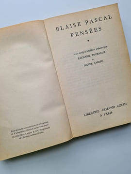 Pensées - Tome I. Blaise Pascal