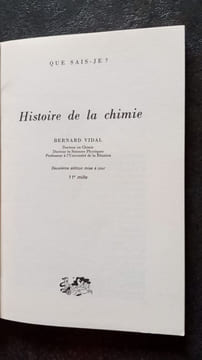 Histoire de la chimie. Bernard Vidal