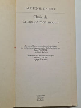 Choix de lettres de mon moulin. Alphonse Daudet