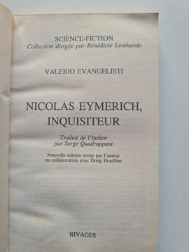 Nicolas eymerich inquisiteur. Valerio Evangelisti