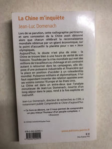 La Chine m'inquiète