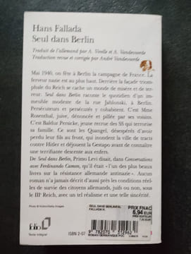 Seul dans Berlin. Fallada Hans Vandevoorde André Virelle A