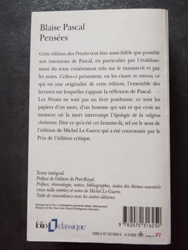Pensées. Blaise Pascal