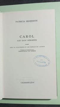 Carol (Les Eaux dérobées). Patricia Highsmith Emmanuelle de Lesseps