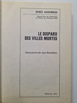 Le disparu des villes mortes. RENEE AUREMBOU